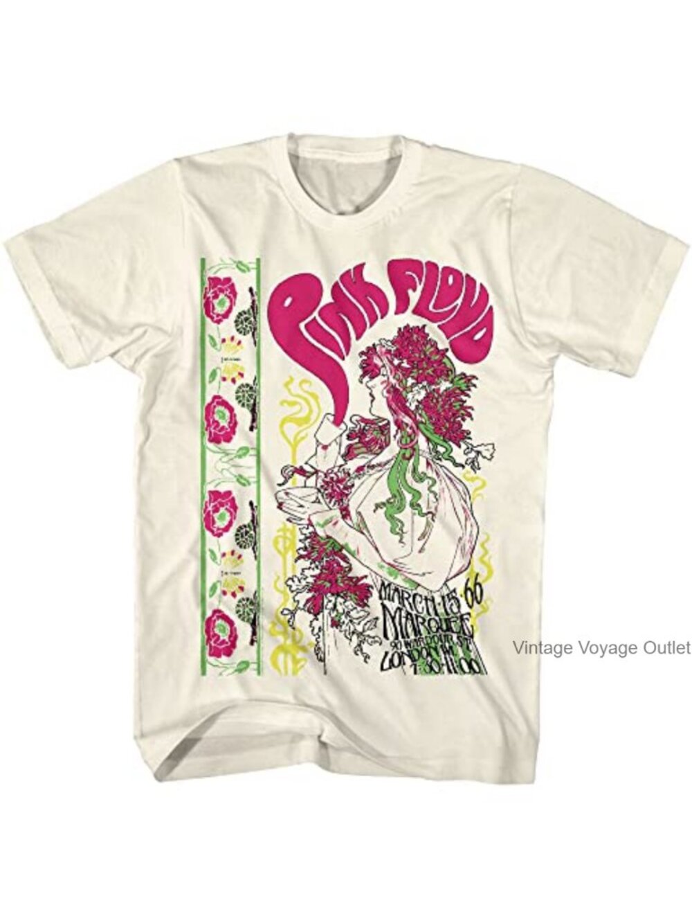 Pink Floyd Vintage 1966 Marquee London Graphic T-Shirt 100% Cotton